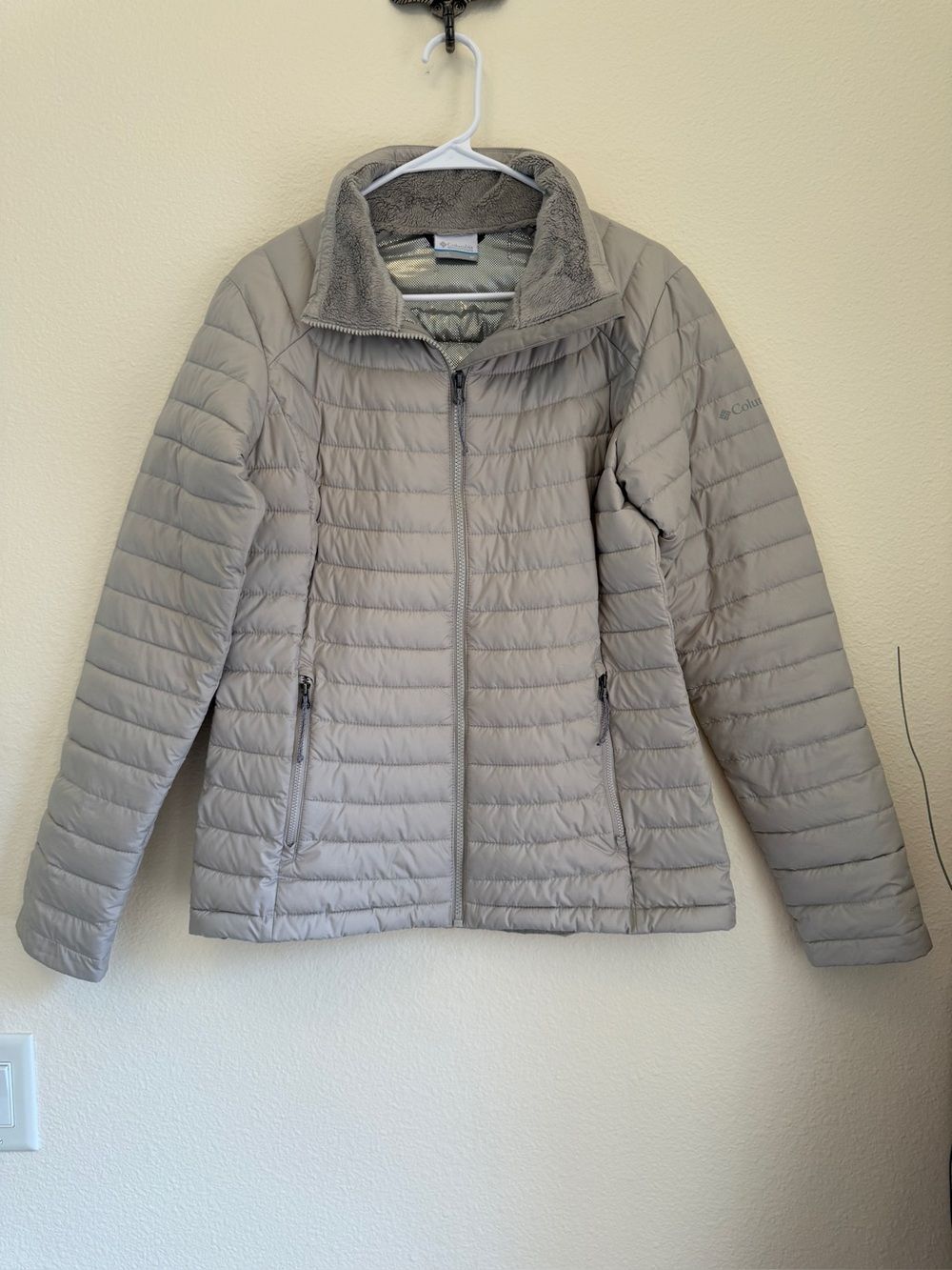Columbia Jacket Quilted Puffer Omni-Heat Lining Gray Women’s